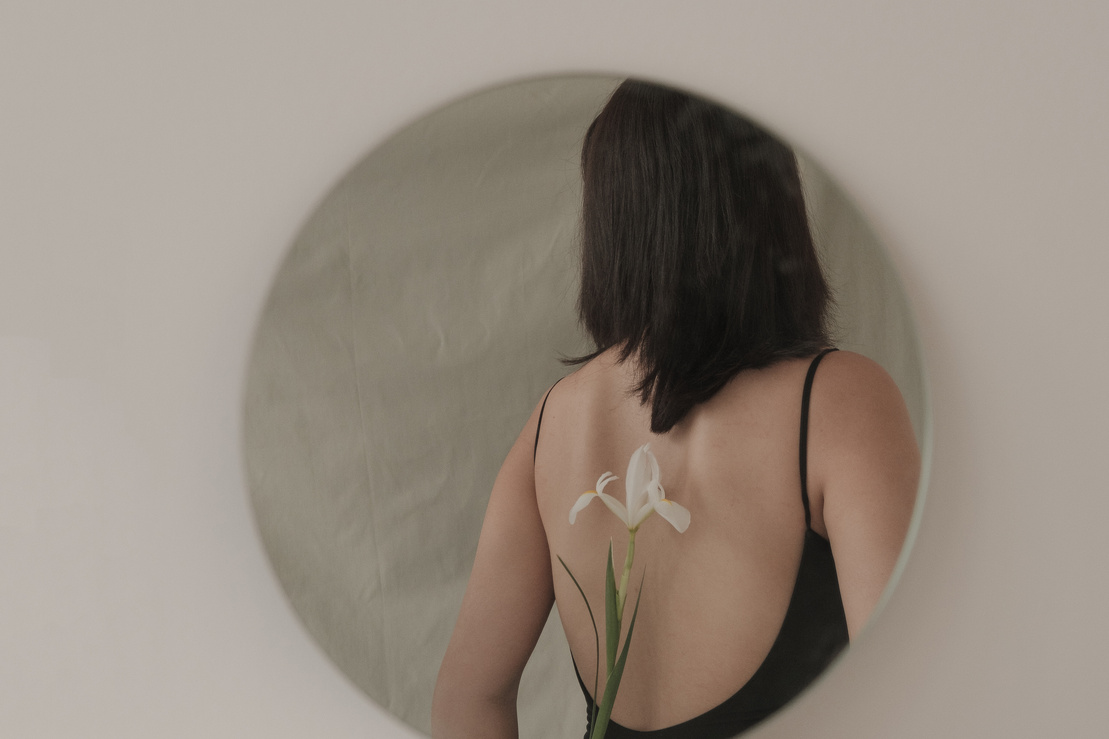 Reflection of a Woman with a Flower